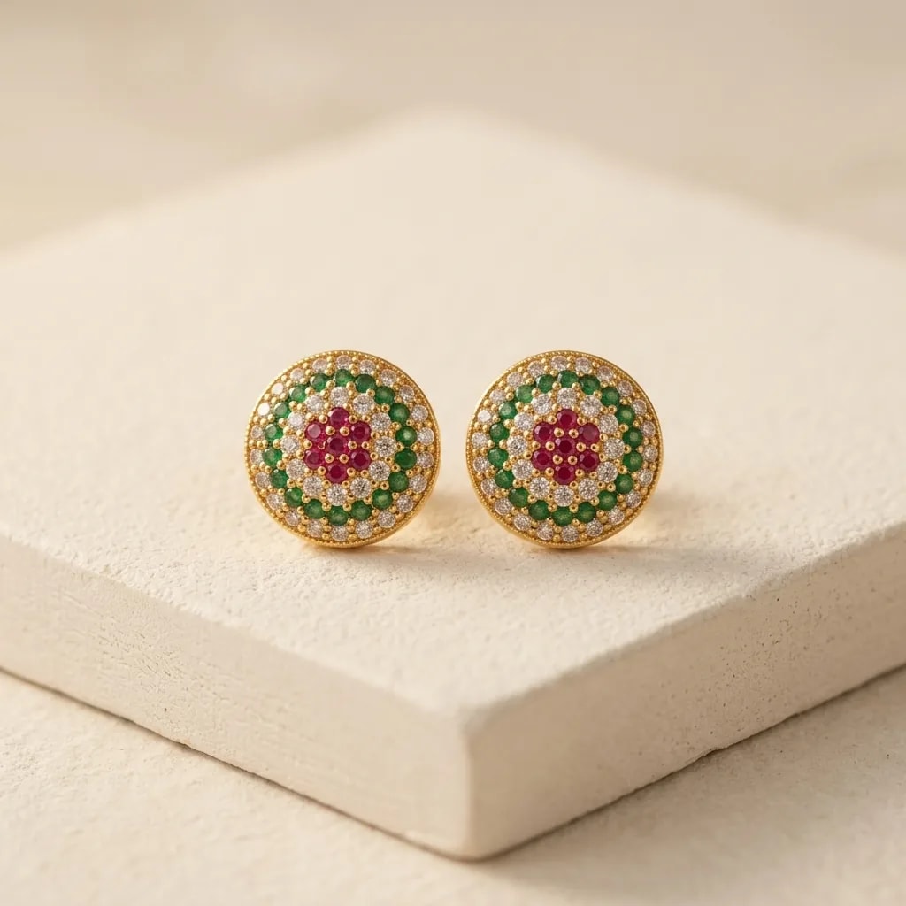 Kempura Gold-Toned Screw Back Studs