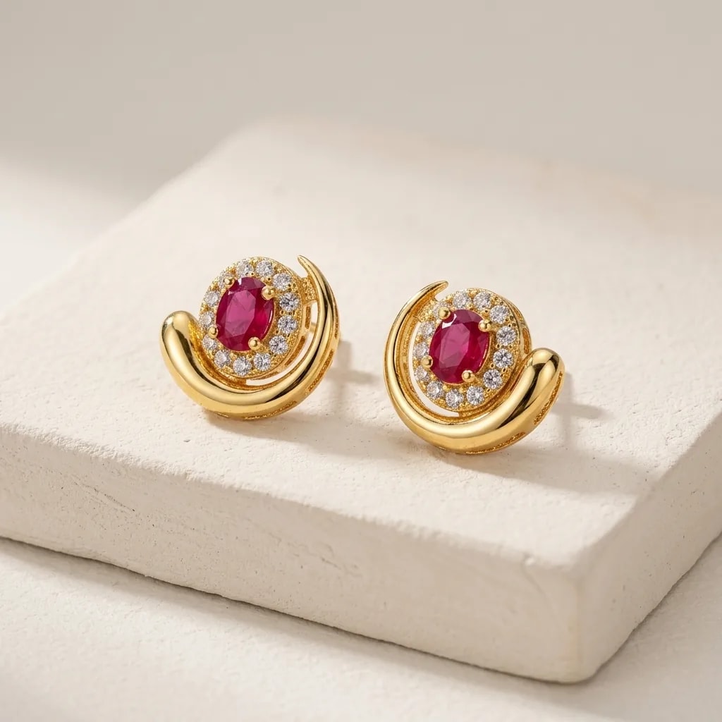 Chandra Rekha Gold-Toned Screw Back Studs