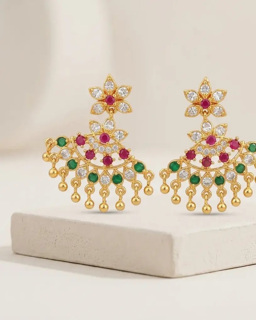 Kemp Malar Gold-Toned Screw Back Earrings