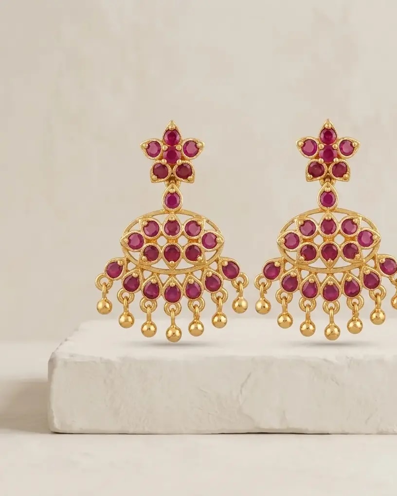 Ratna Vattam Gold-Toned Screw Back Earrings