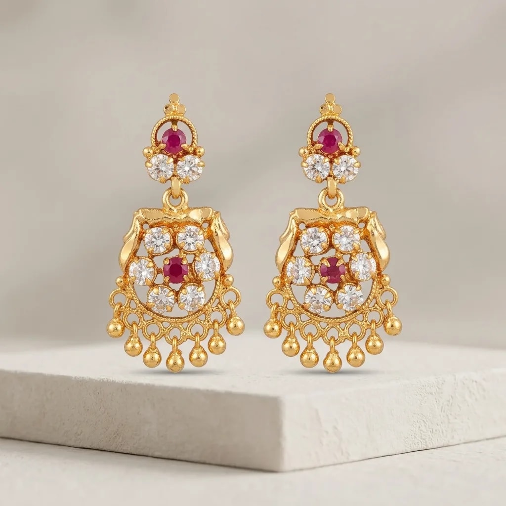 Kalasha Vintage Gold-Toned Screw Back Earrings