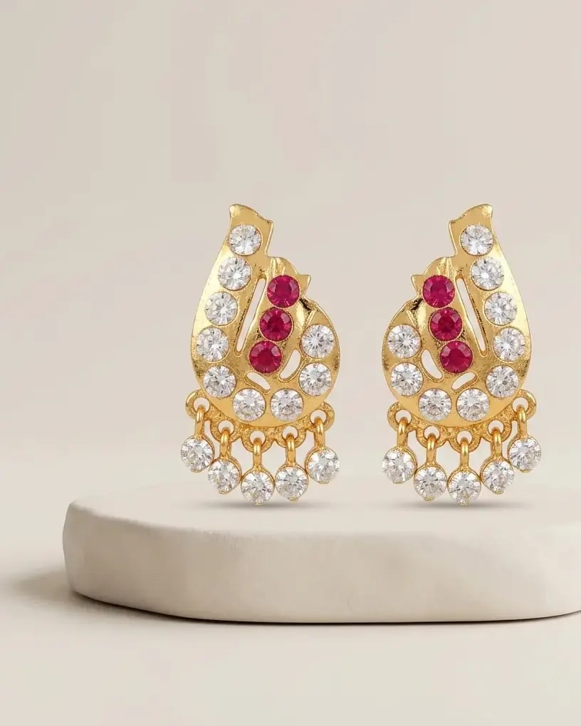 Kairi Stone Gold-Toned Screw Back Studs