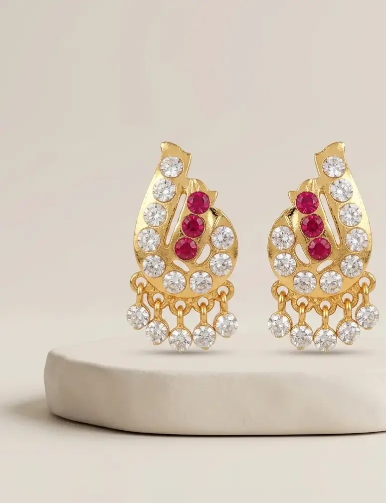 Kairi Stone Gold-Toned Screw Back Studs