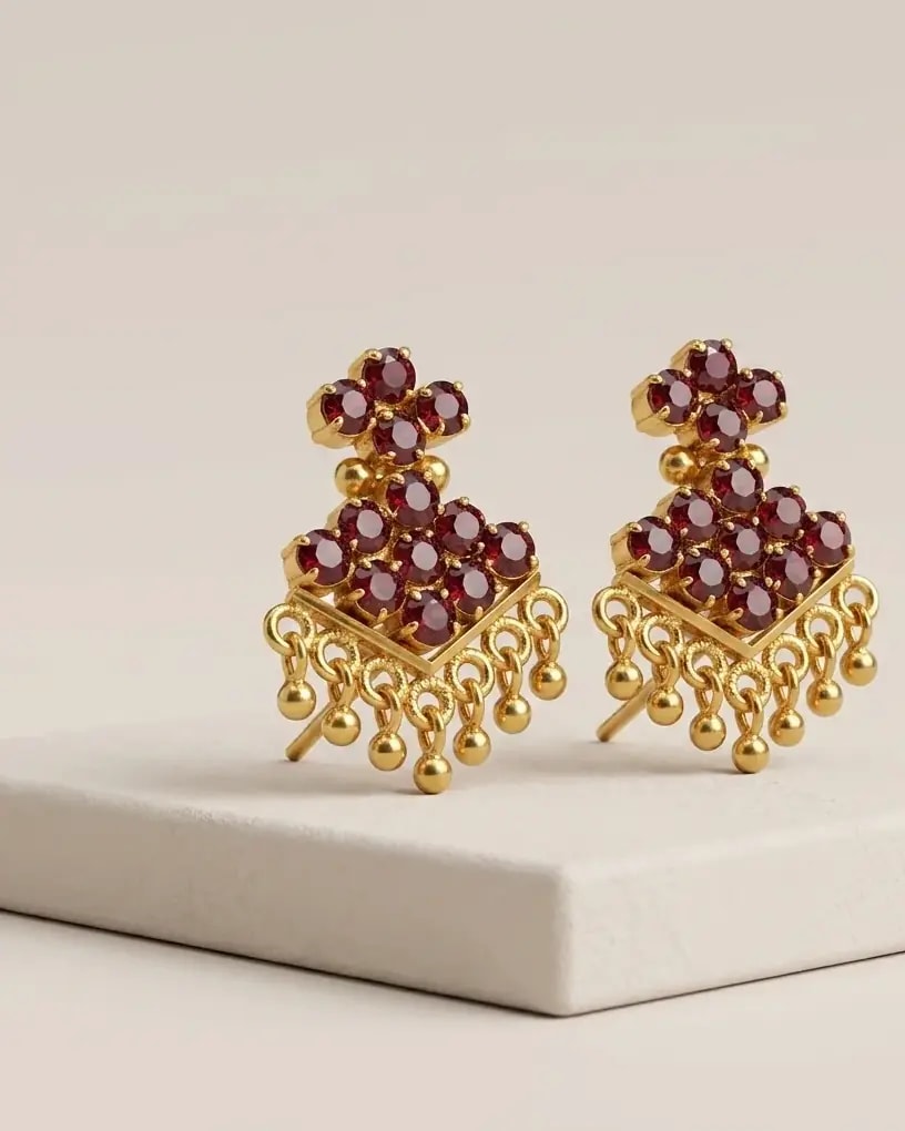 Makuta Gold-Toned Screw Back Earrings