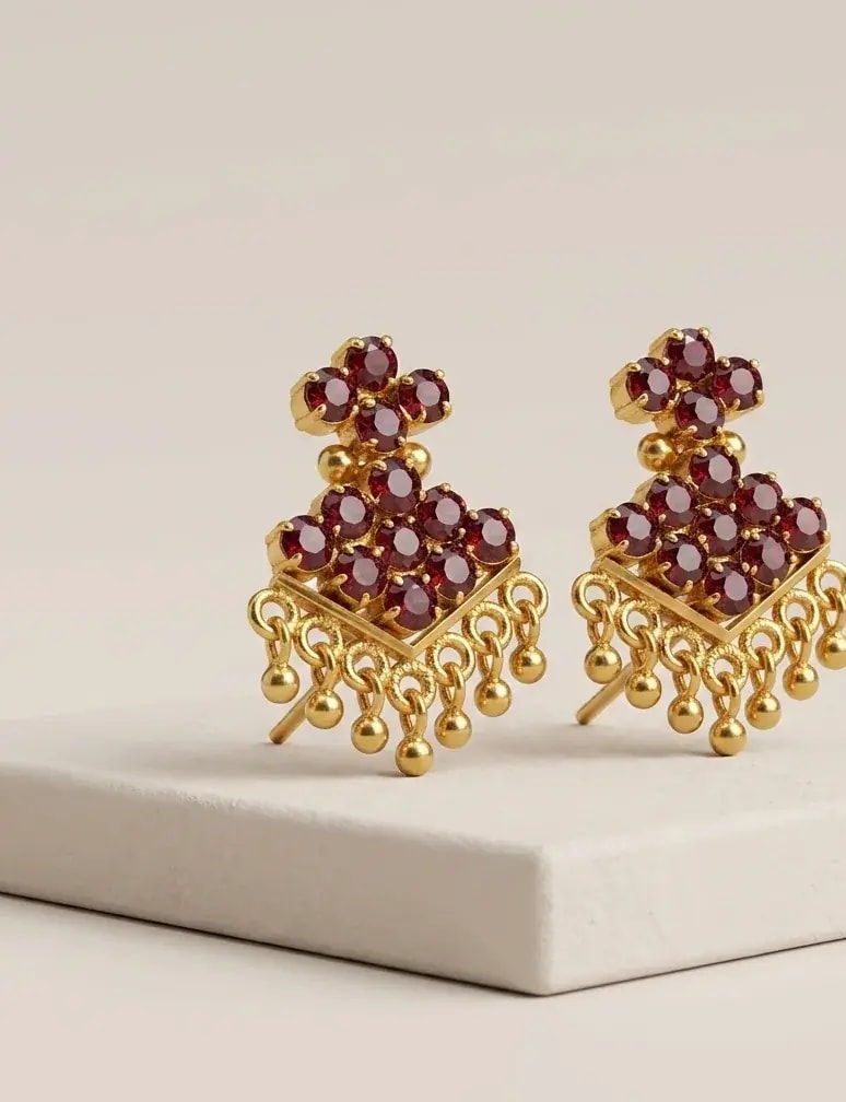 Makuta Gold-Toned Screw Back Earrings