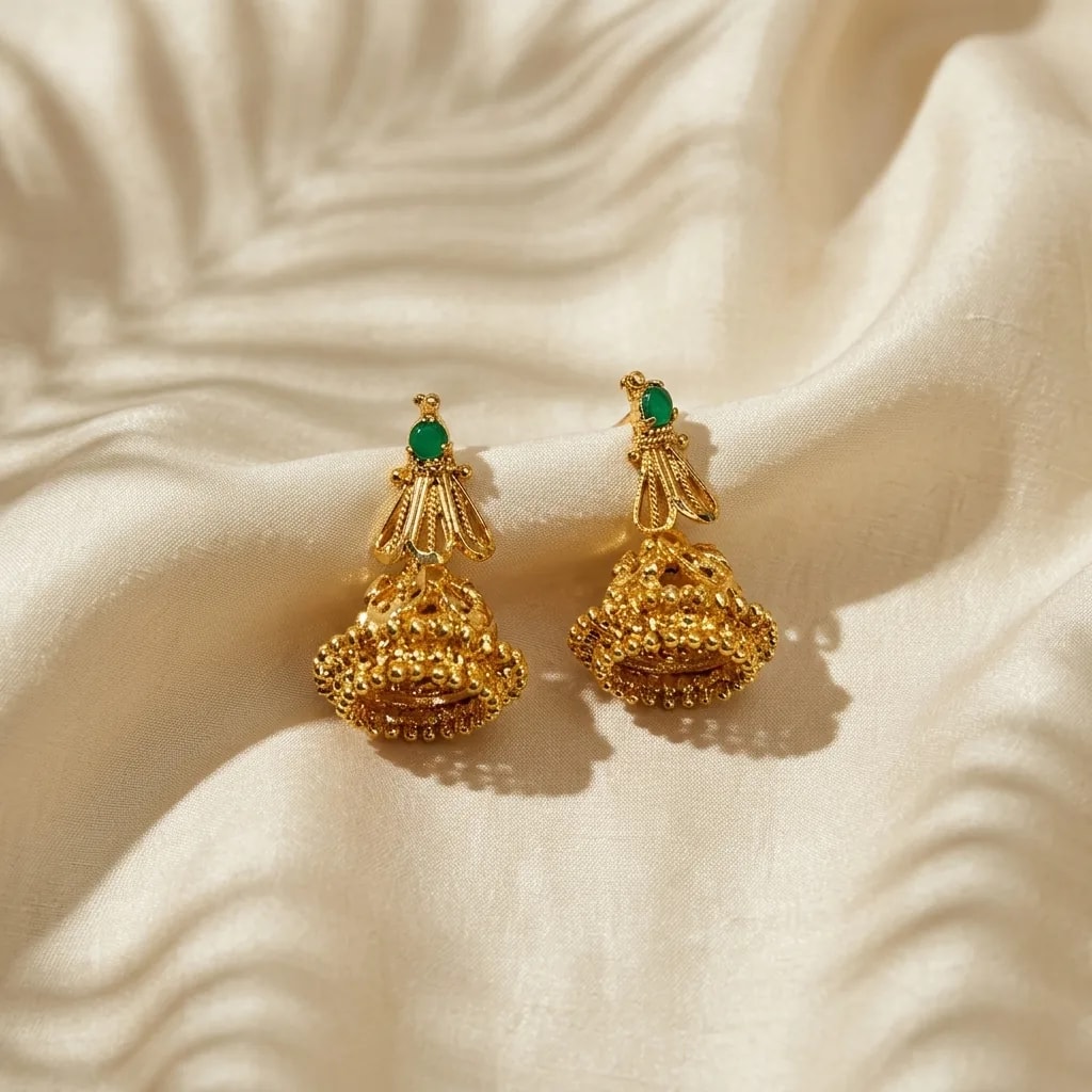 Classic Mini Gold-Toned Screw Back Jhumkas
