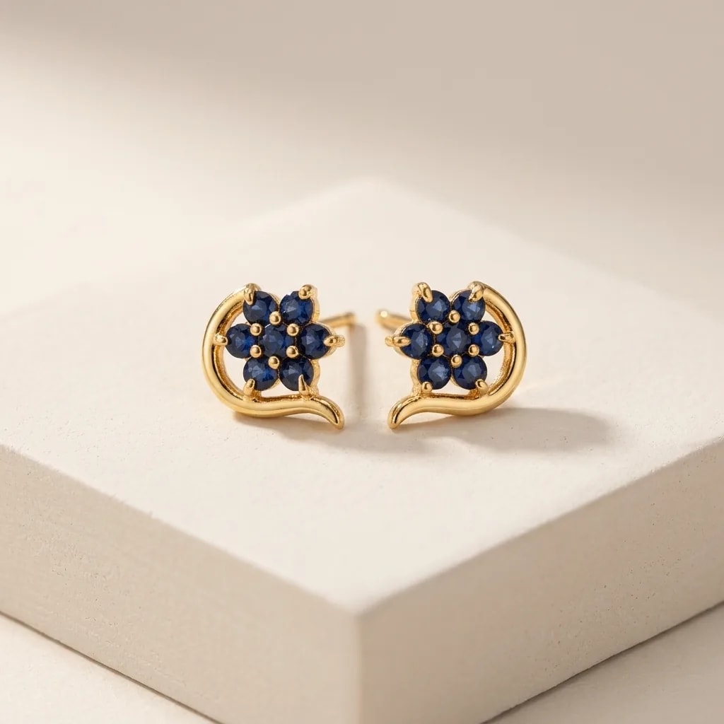 Kusuma Valli Gold-Toned Screw Back Studs