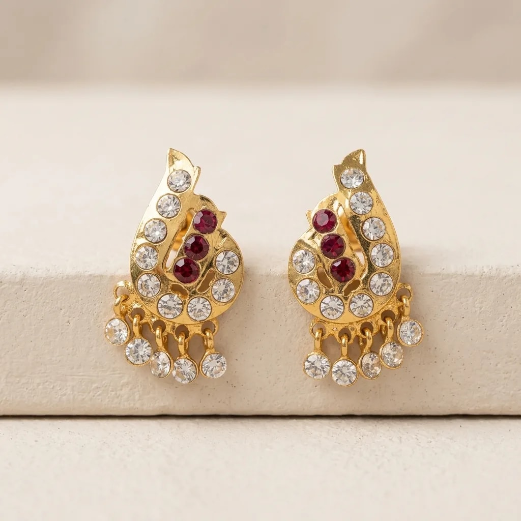 Manga Heirloom Gold-Toned Screw Back Earrings