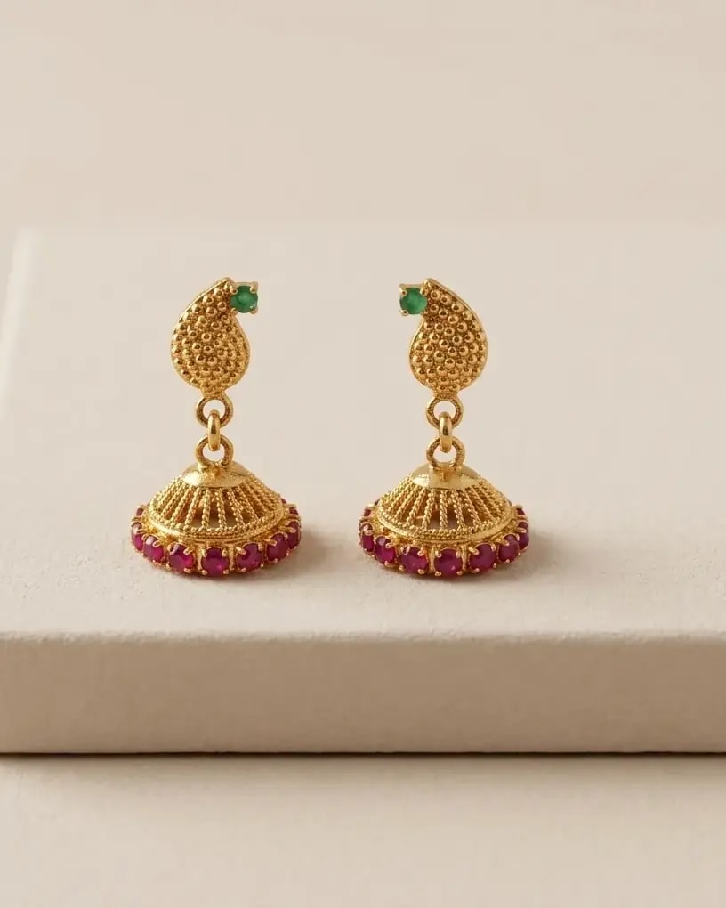 Kairi Vintage Gold-Toned Screw Back Jhumkas