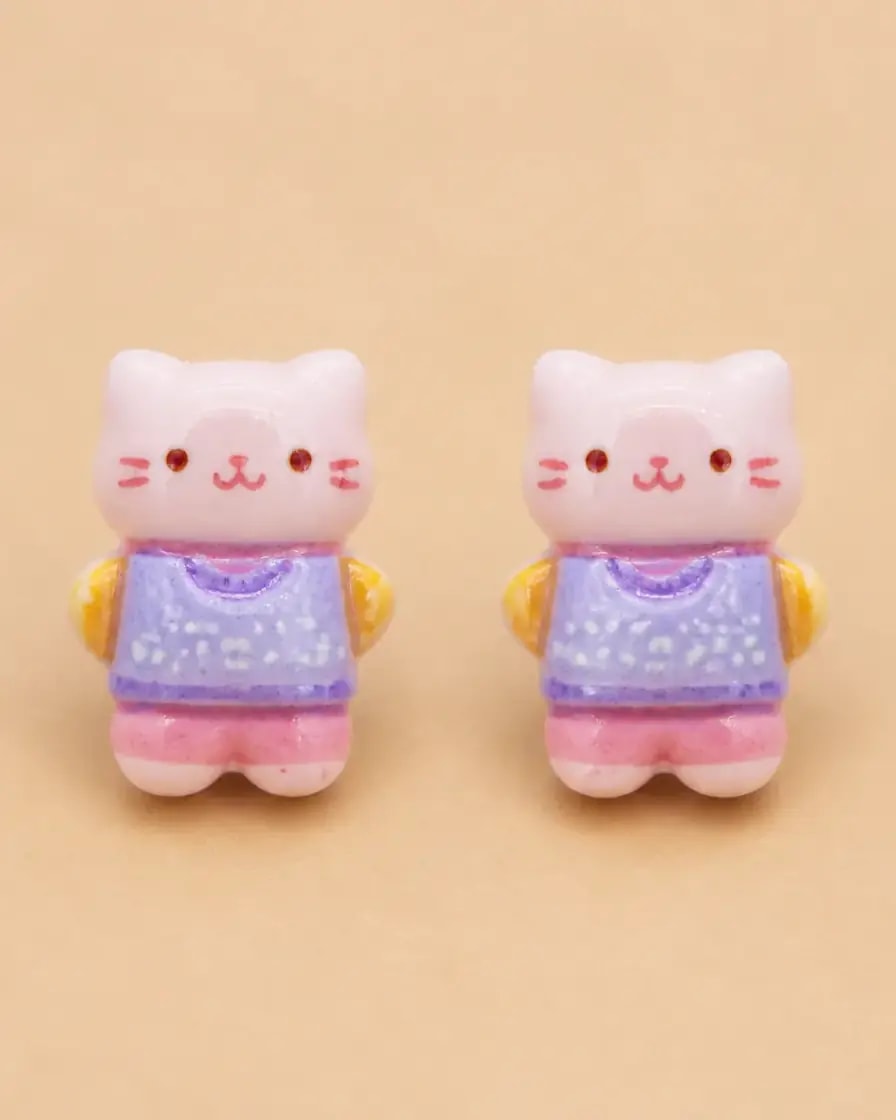 Lavender Puff Studs