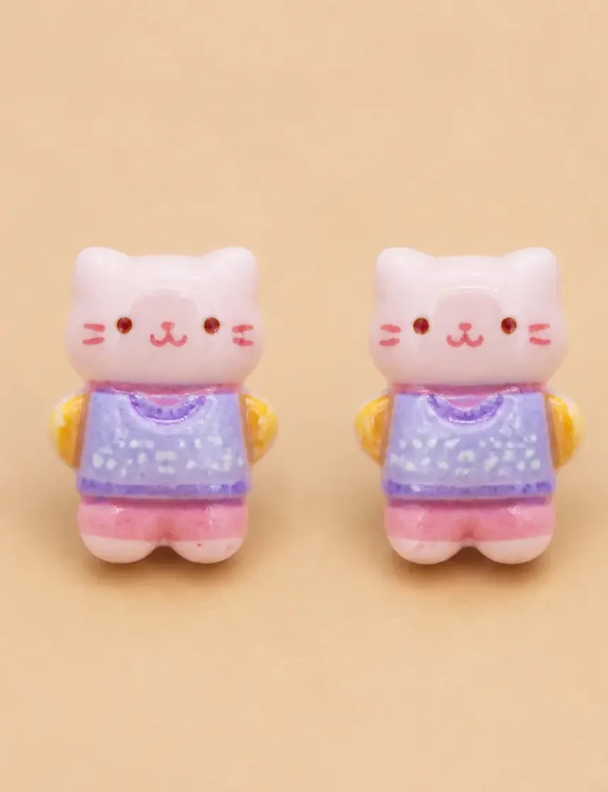 Lavender Puff Studs
