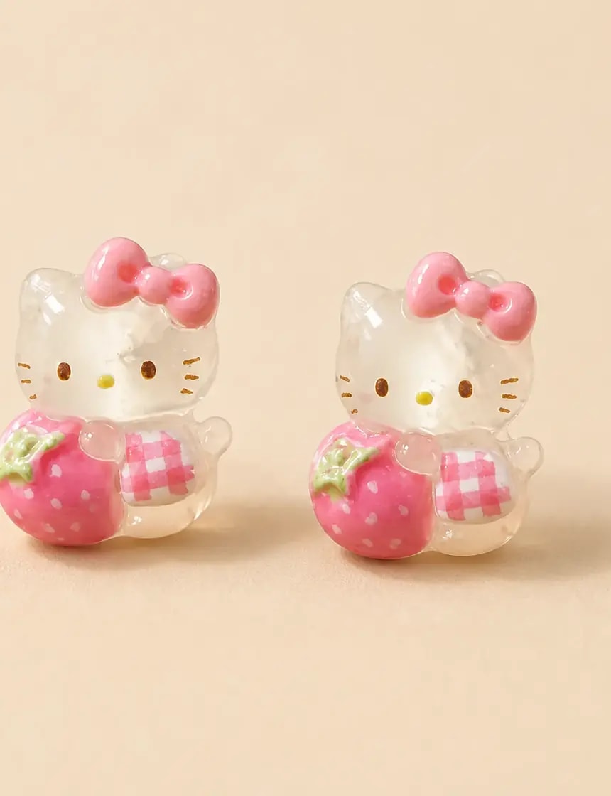 Cherry Charm Kitty Studs