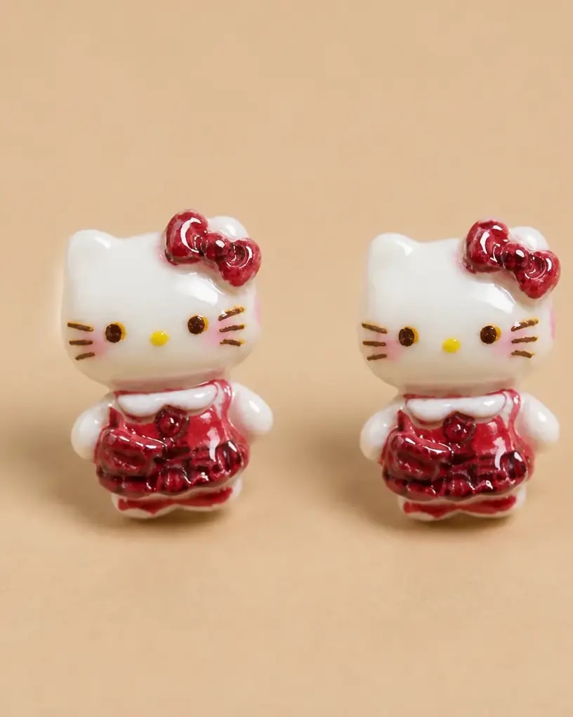 Cherry Bloom Kitty Studs
