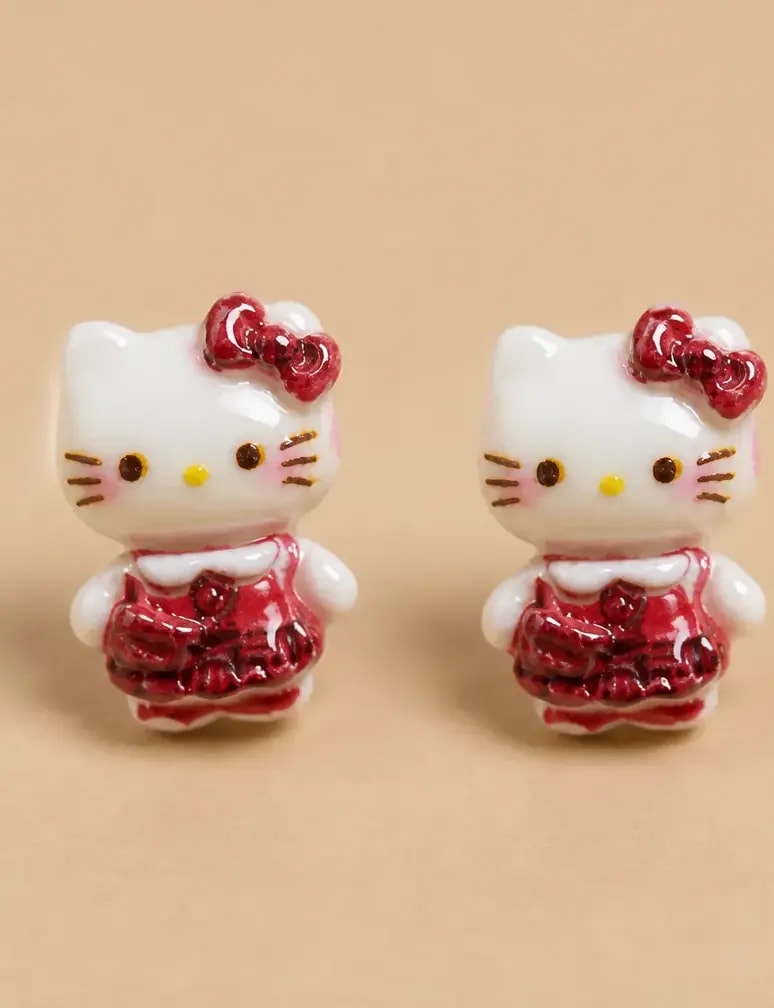 Cherry Bloom Kitty Studs