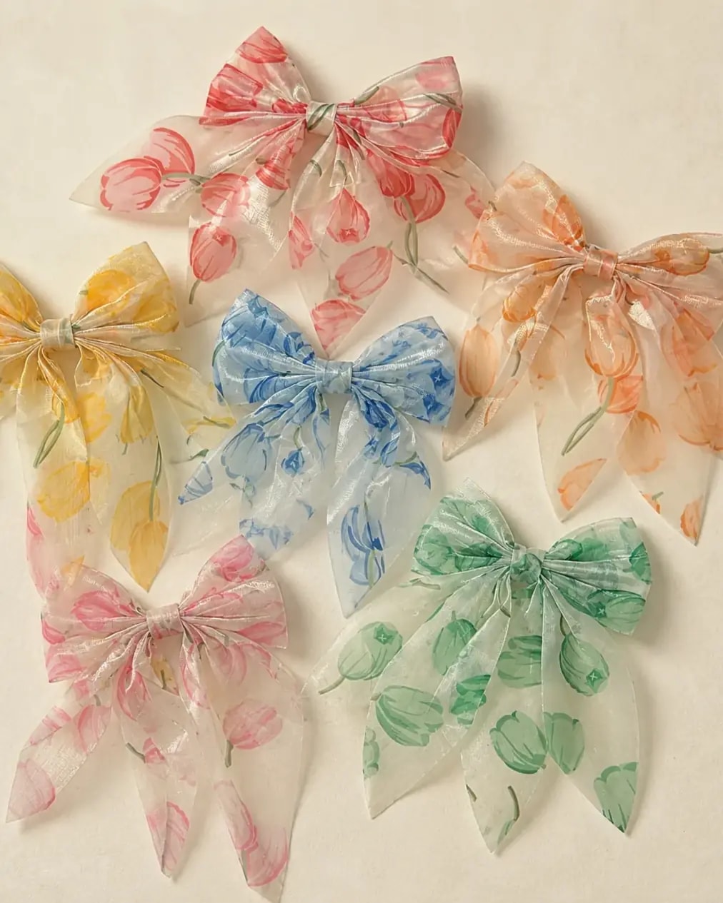Tulip Bow Hair Clips