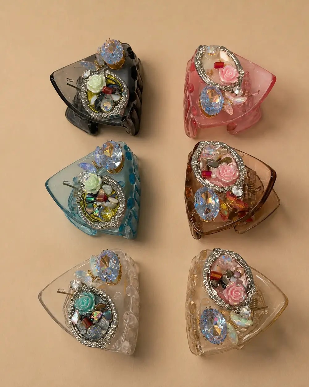 Classic Crystal Frame Hair Claw Clips