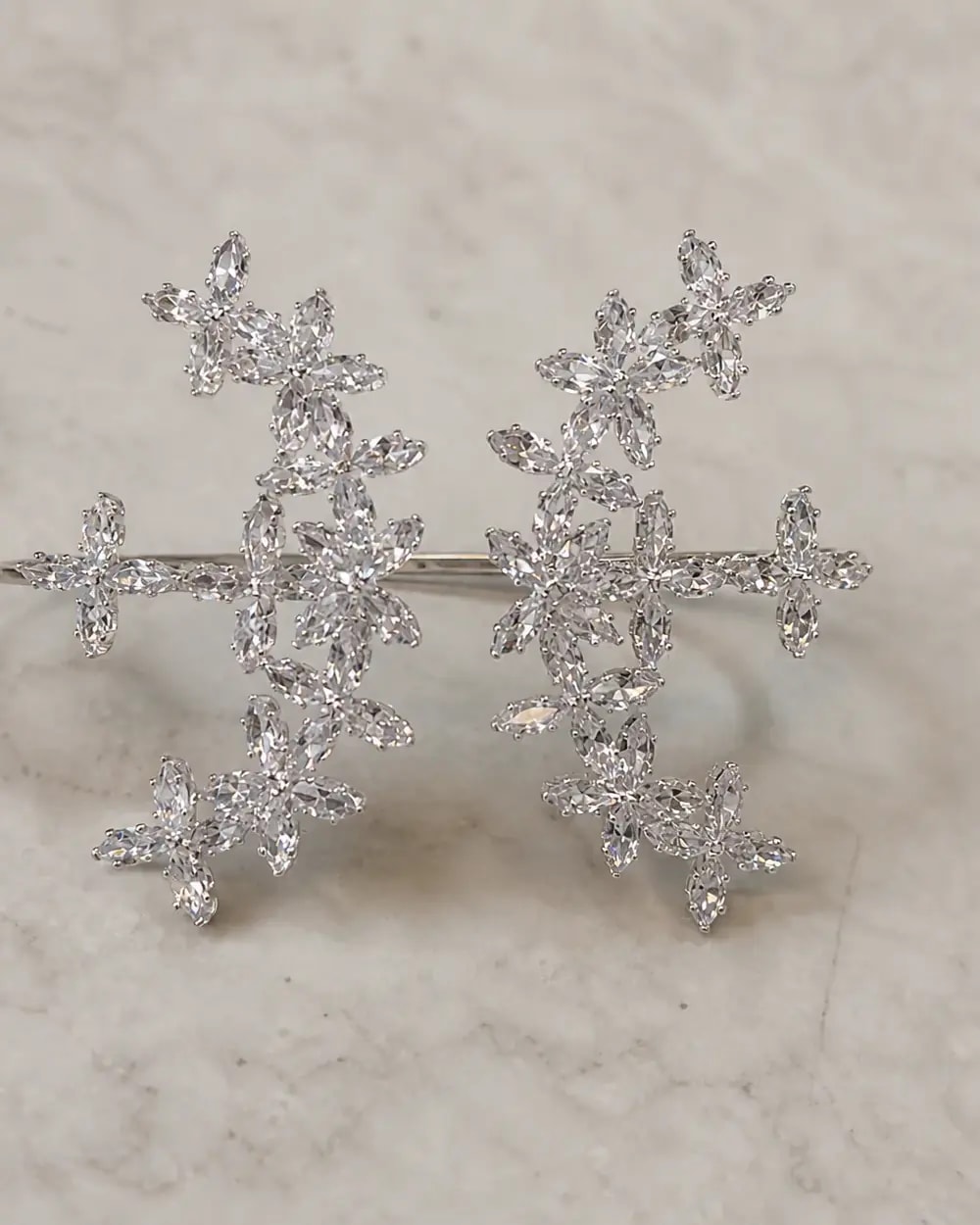 Frost Bloom Crystal Hand Cuff