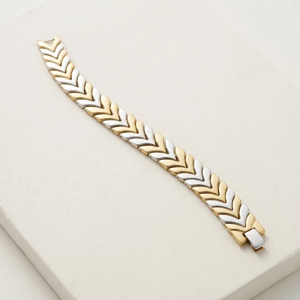 Two Tone Chevron Men's Bracelet