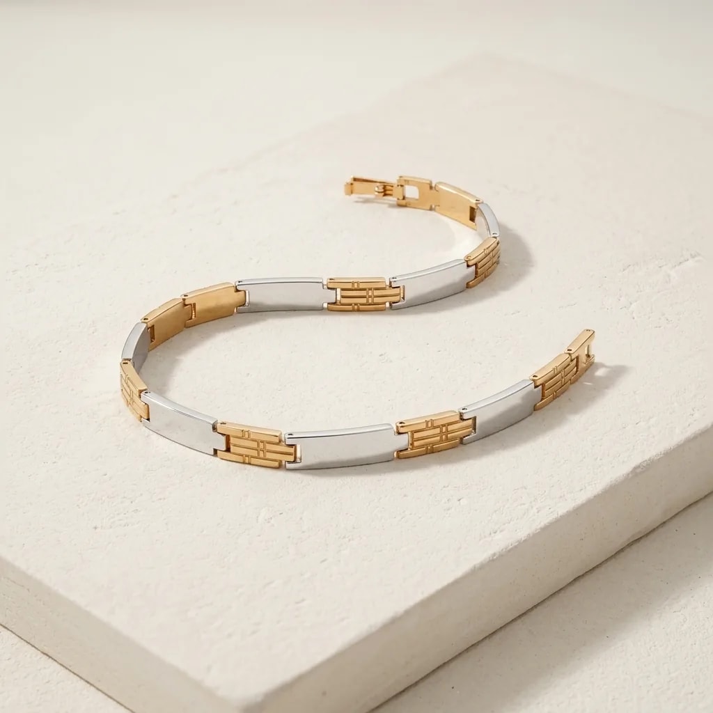Two Tone Signature Men's Bracelet