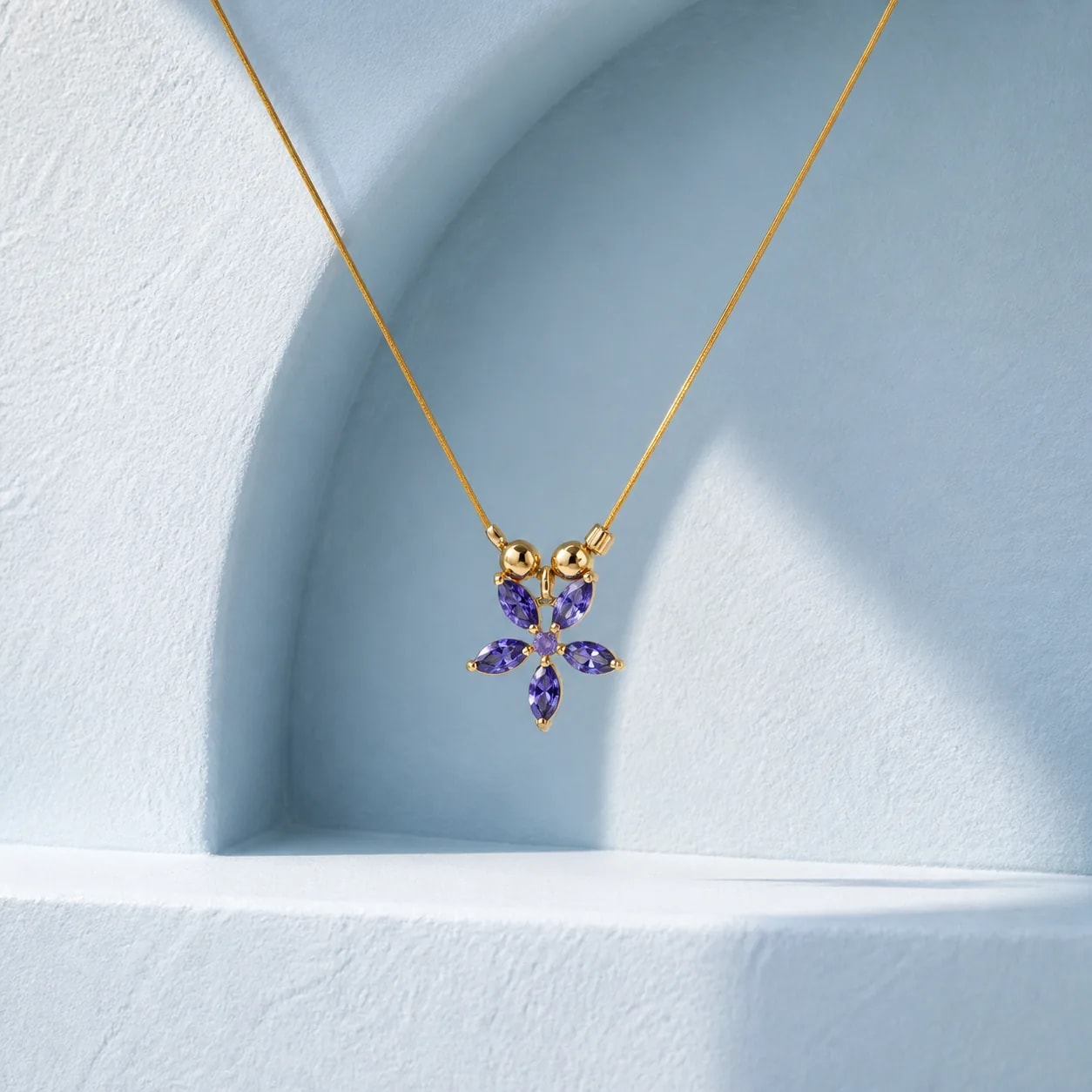 Tara Five Petal Invisible Necklace