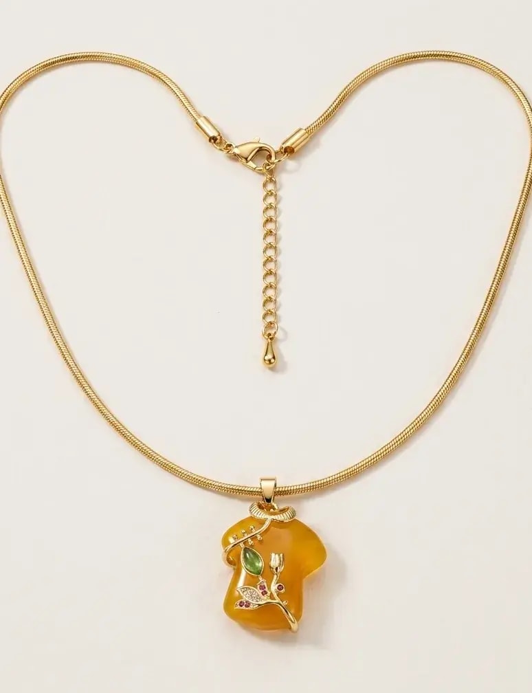Amber Silhouette Pendant Necklace