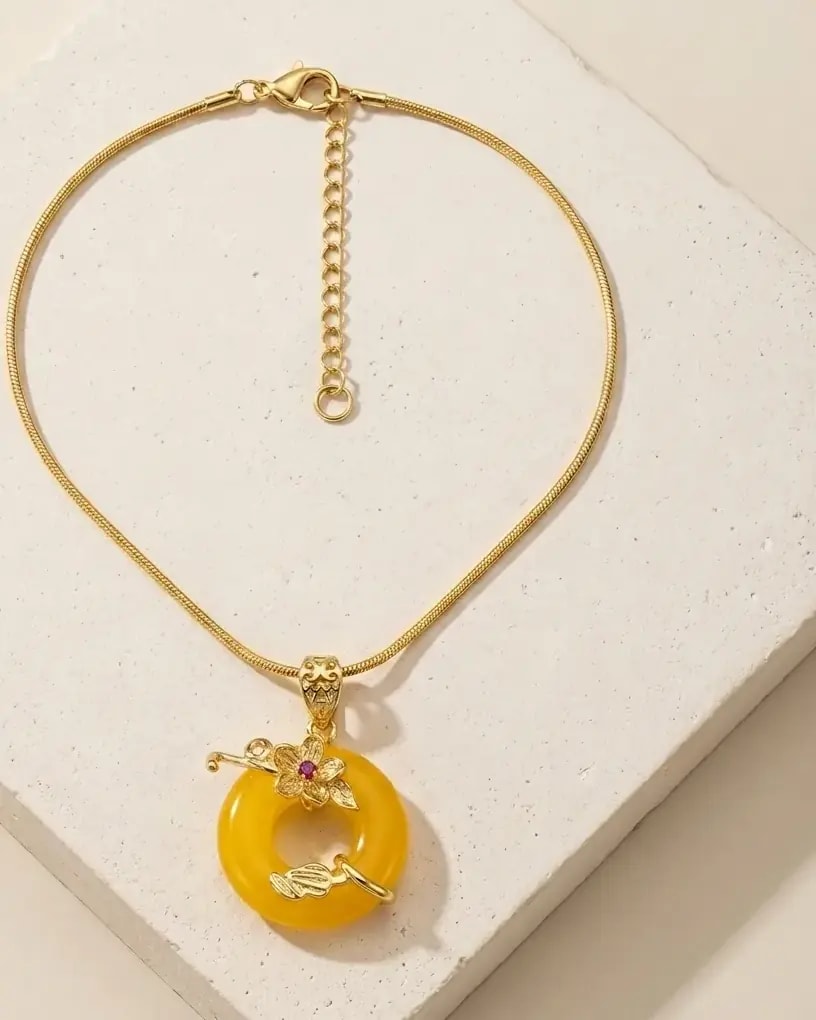 Golden Swan Charm Necklace