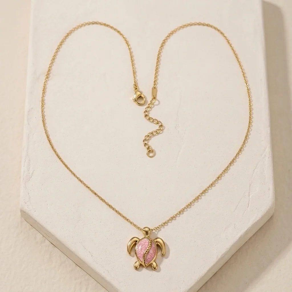 Golden Turtle Charm Necklace