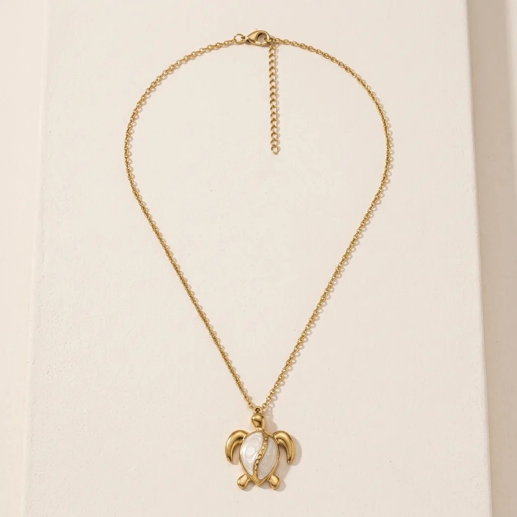 Golden Turtle Charm Necklace