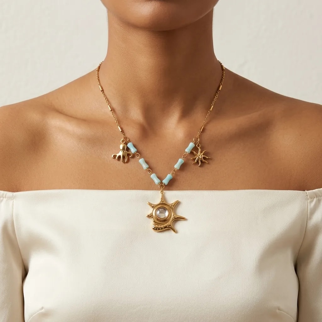 Celestial Sun Charm Necklace