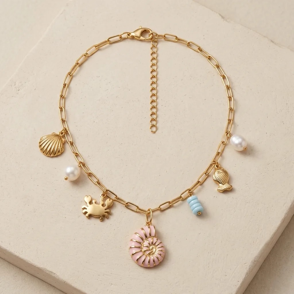 Seashell Bloom Charm Necklace