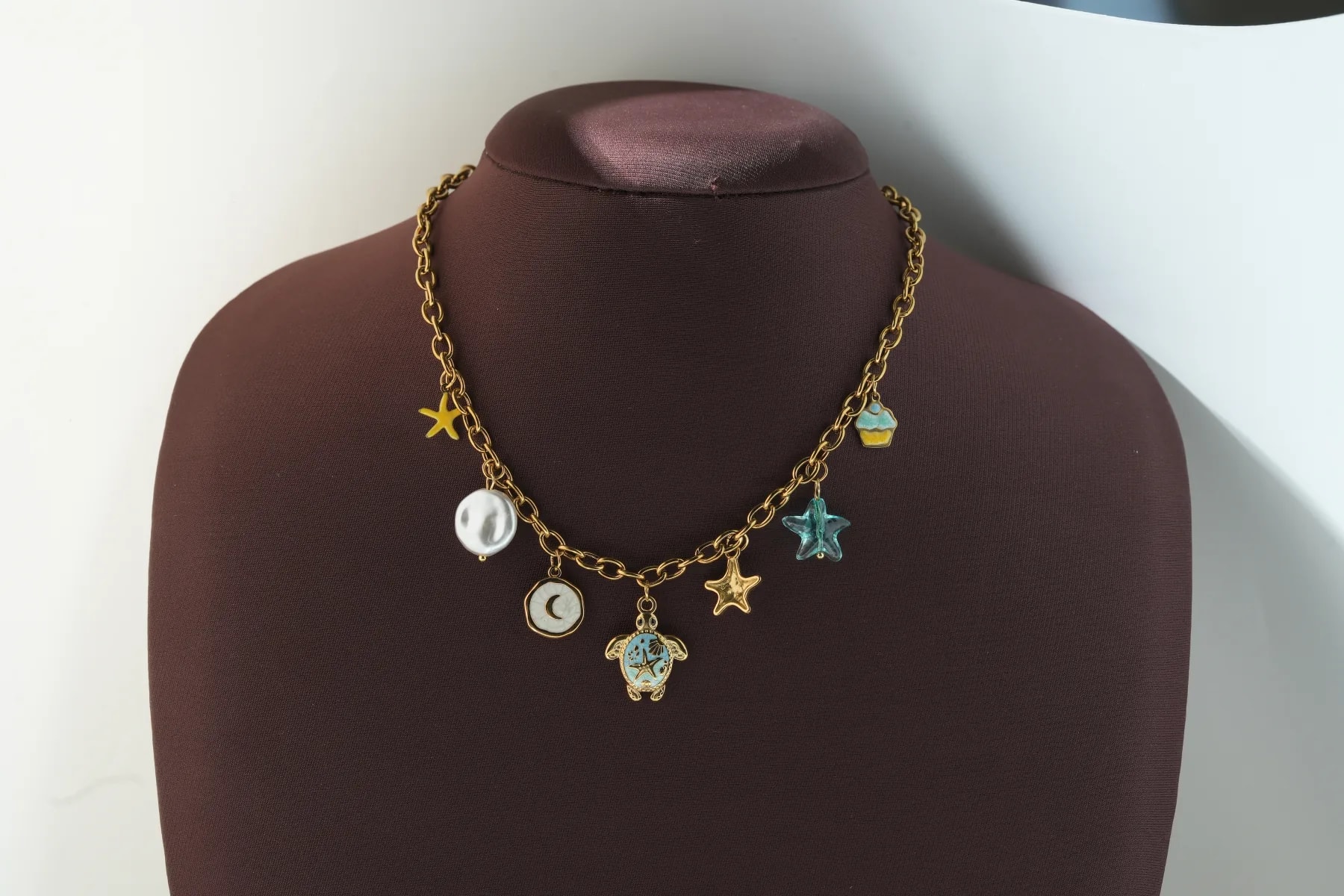 Ocean Star Pearl Charm Necklace