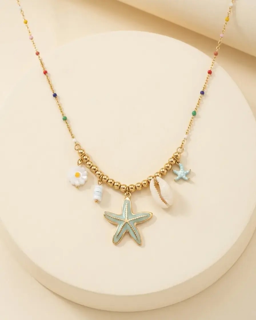 Starfish Shore Charm Necklace