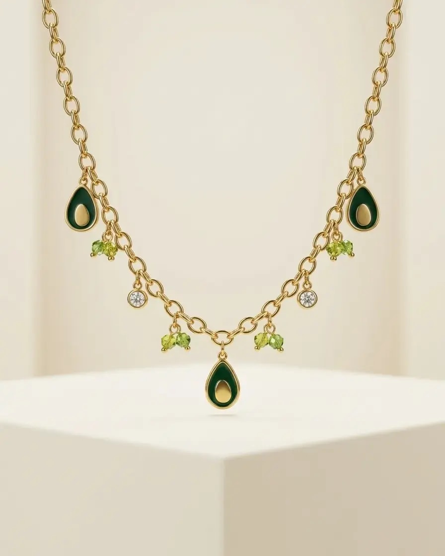 Golden Avocado Charm Necklace