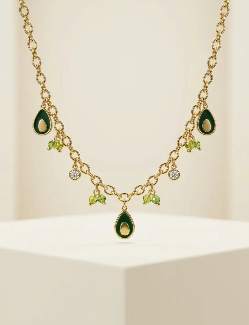 Golden Avocado Charm Necklace