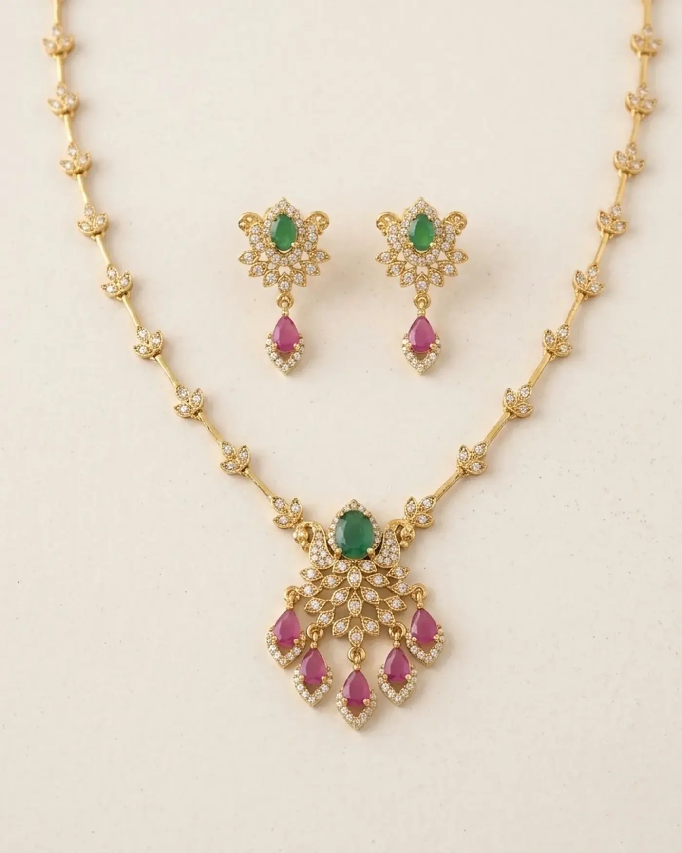 Mayura Multi Stone Necklace Set