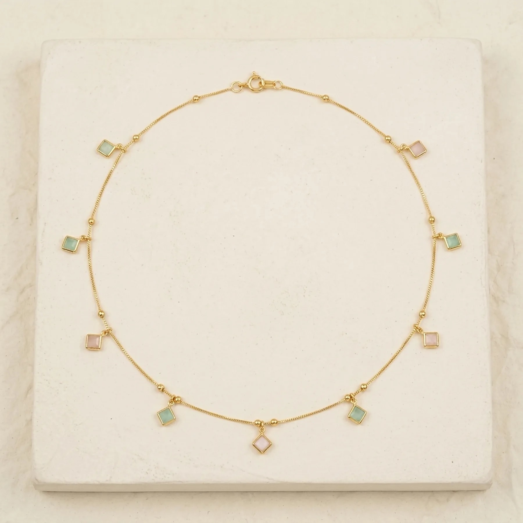 Pastel Geometric Charm Chain