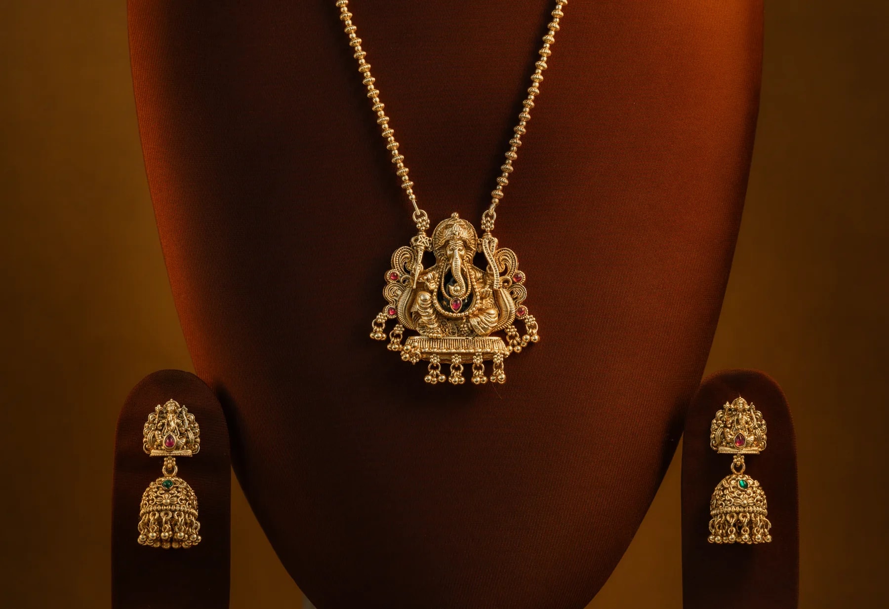 Antique Ganesha Long Haram Set