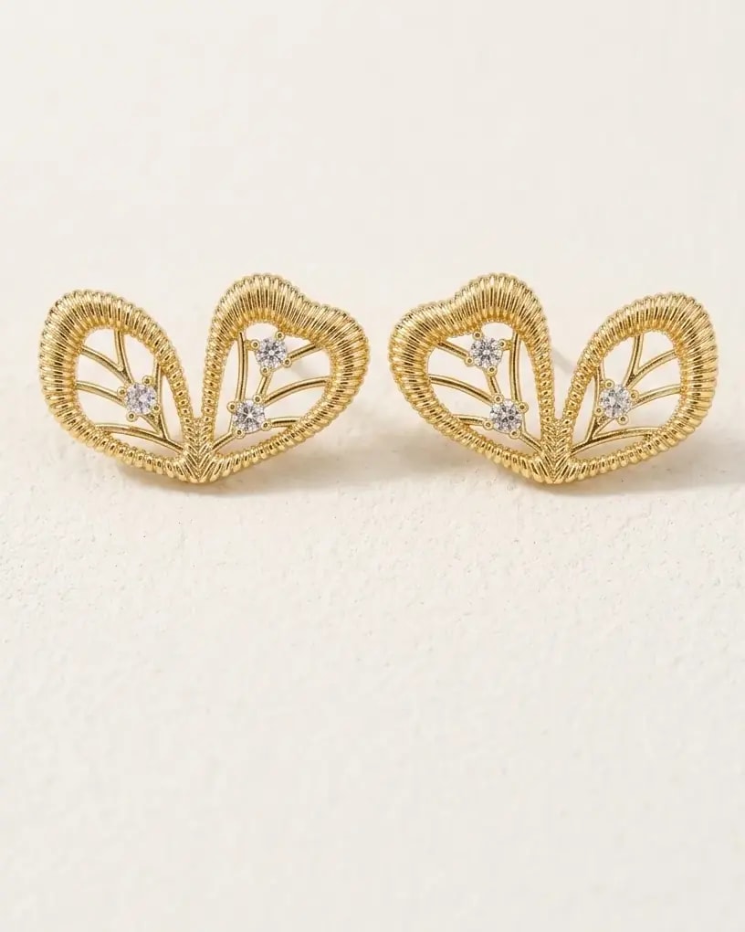 Golden Heartleaf Spark Earrings