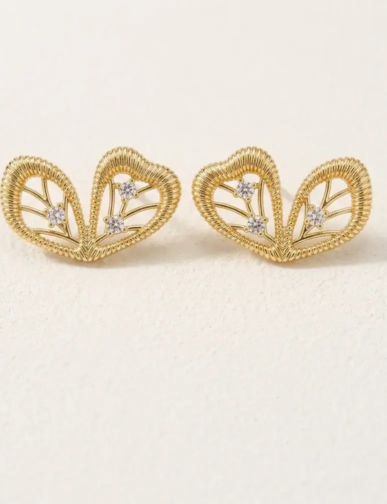 Golden Heartleaf Spark Earrings