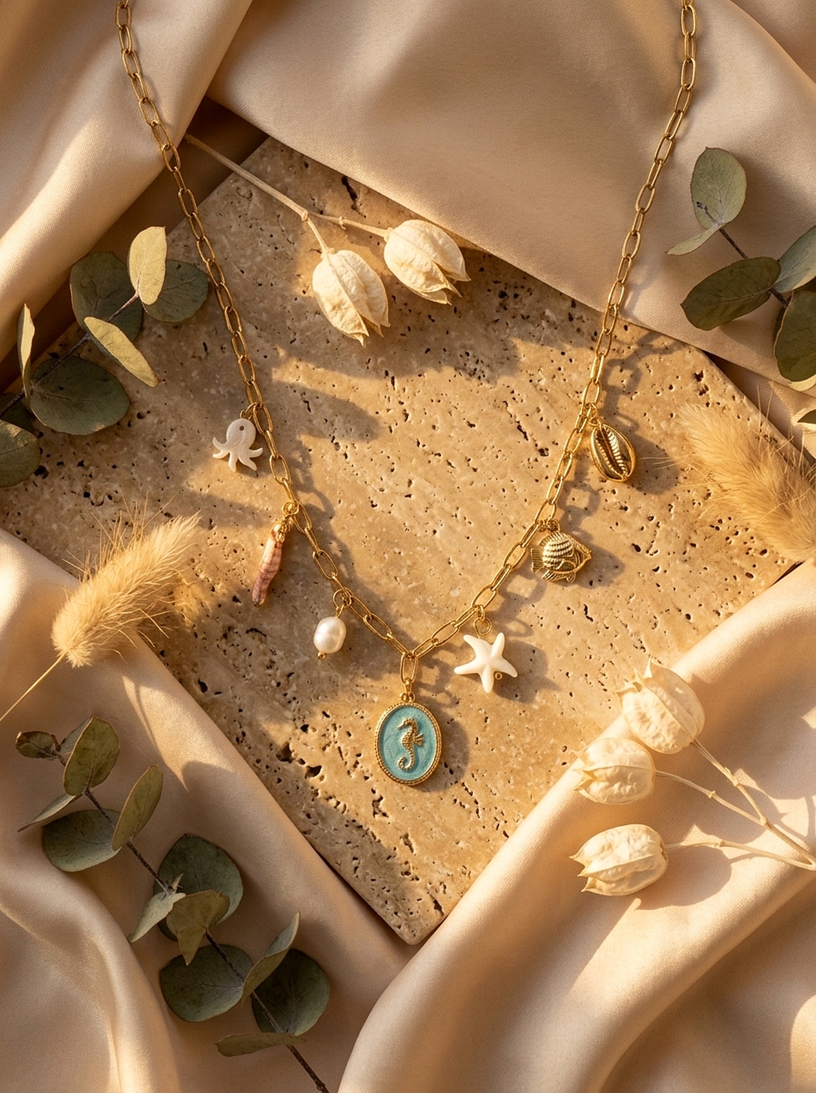 Seahorse Lagoon Charm Necklace