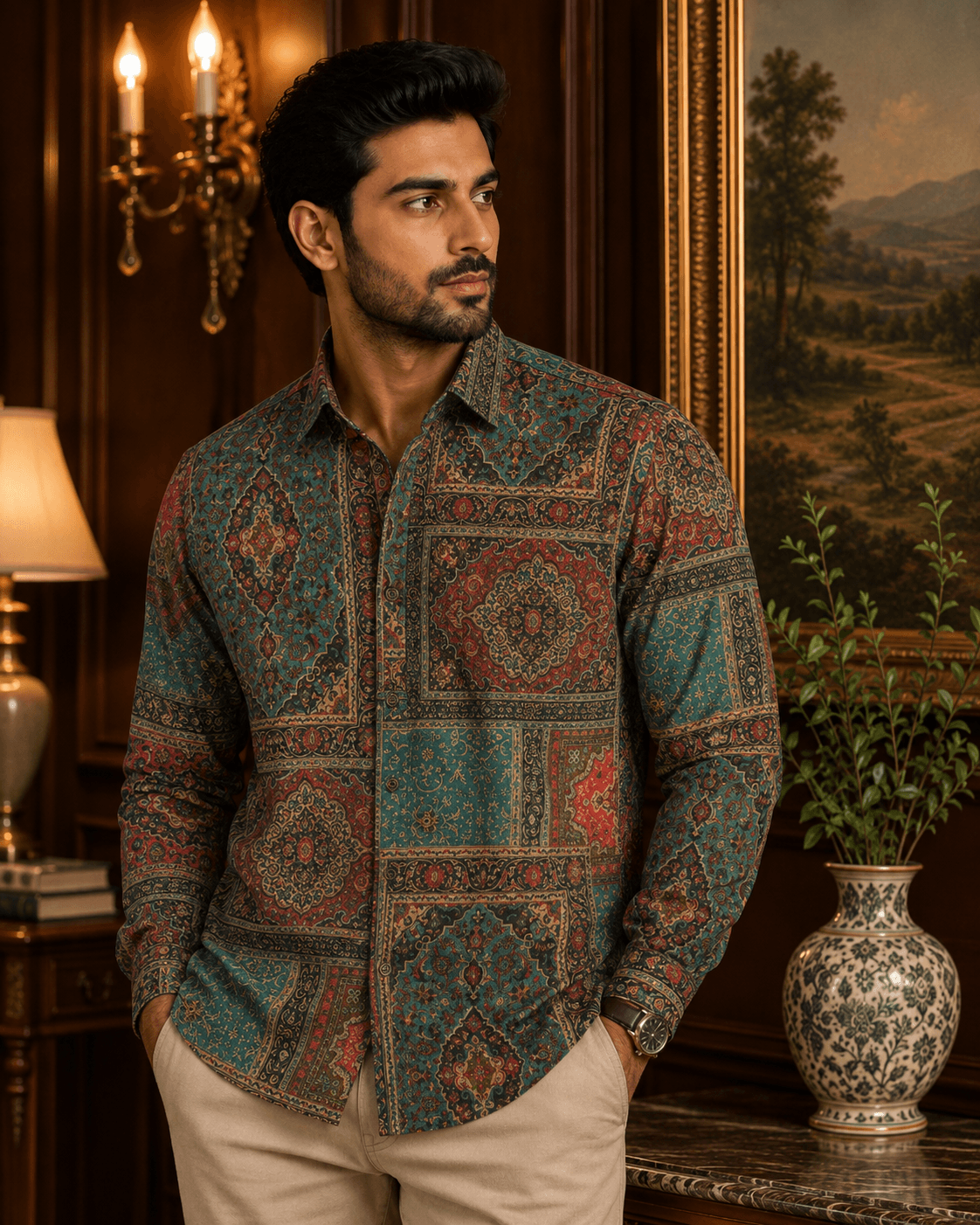 Heritage Tapestry Printed Cotton Men's Shirt
