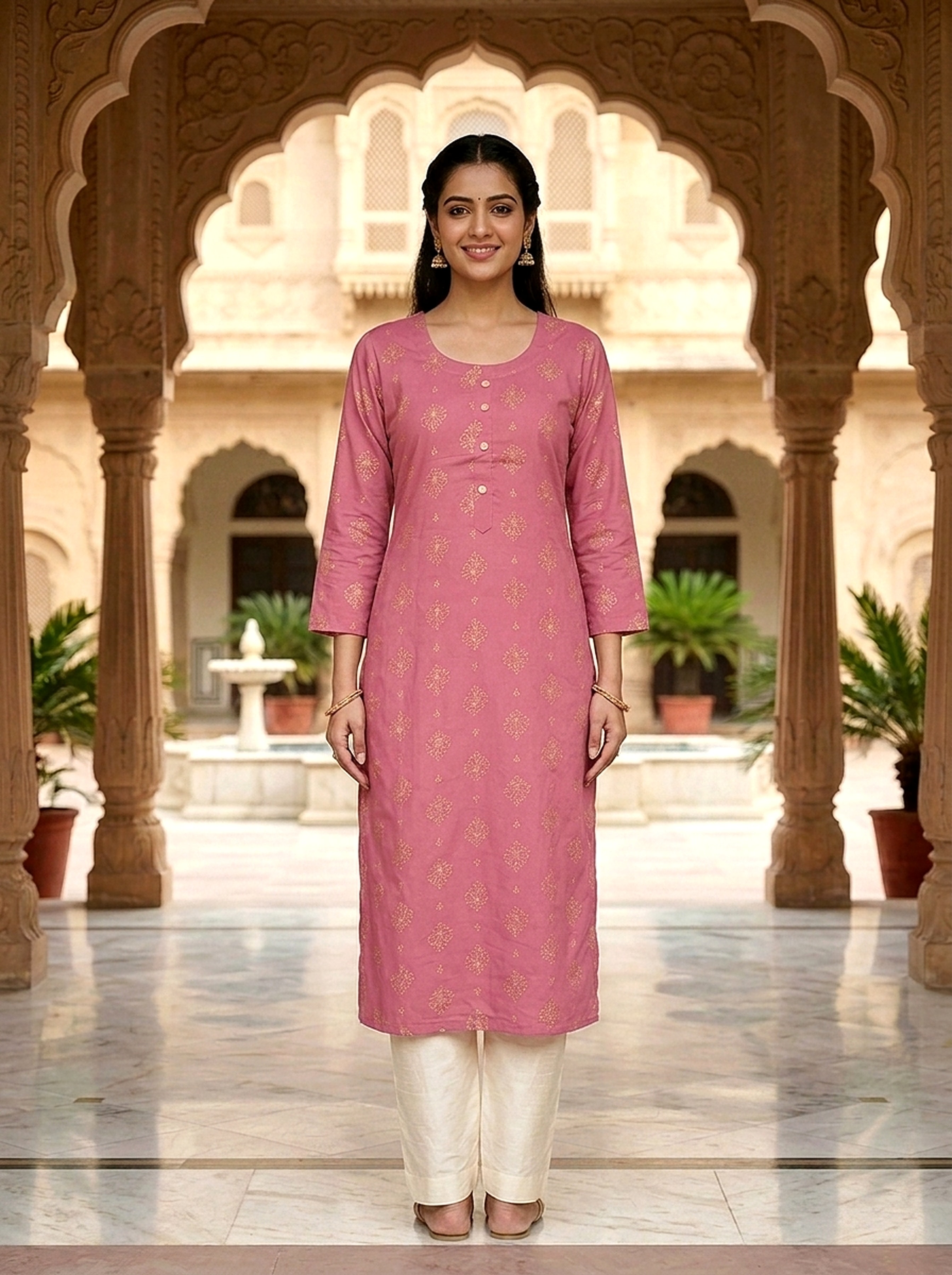 Rose Royale Printed Rayon Kurta