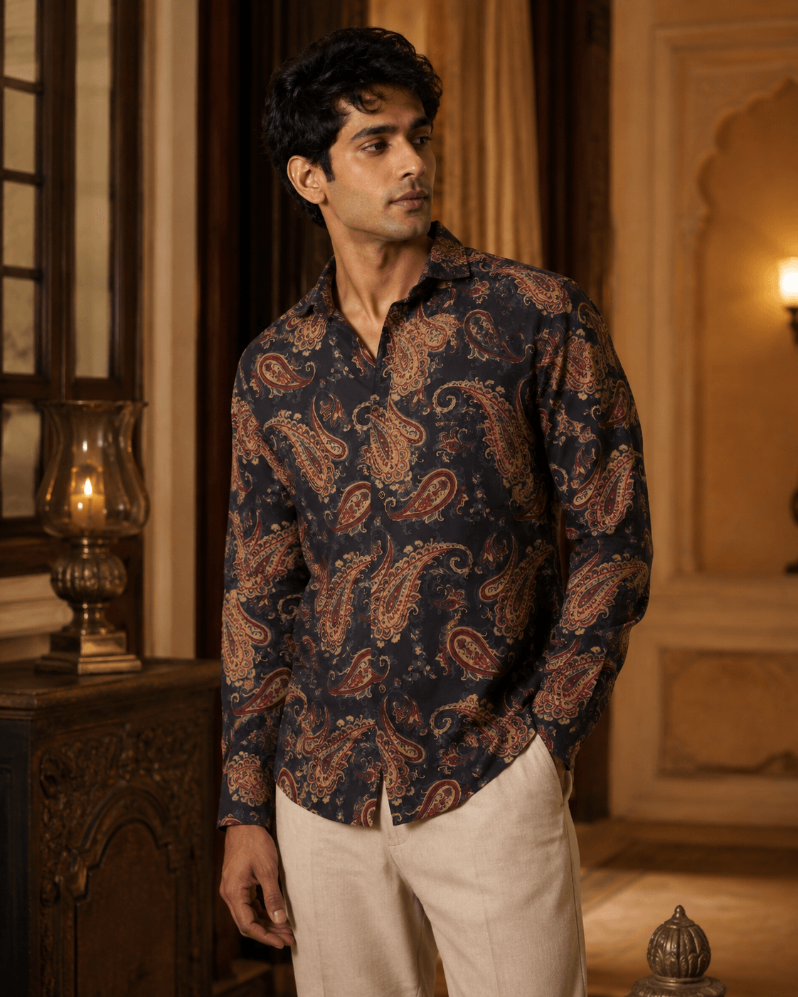Heritage Crest Printed Cotton Men's Shirt