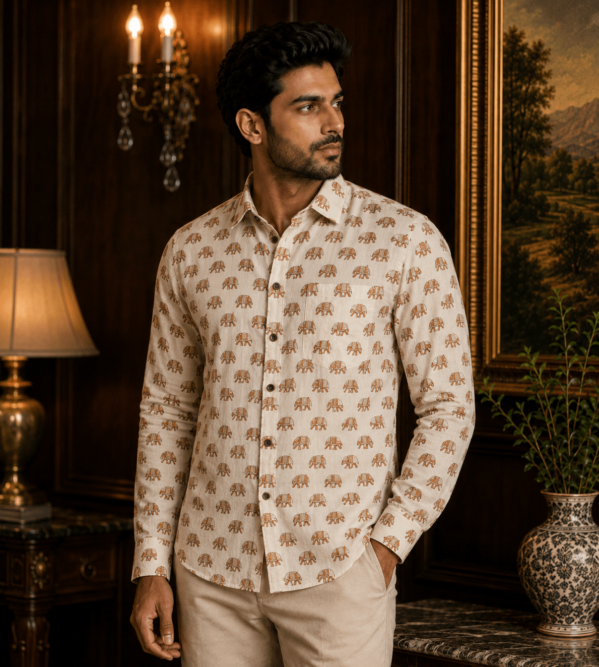 Vanraj Printed Cotton Men's Shirt