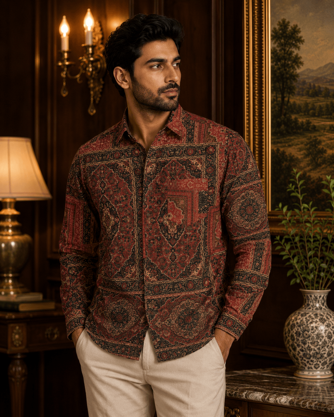 Rajwada Printed Cotton Men's Shirt