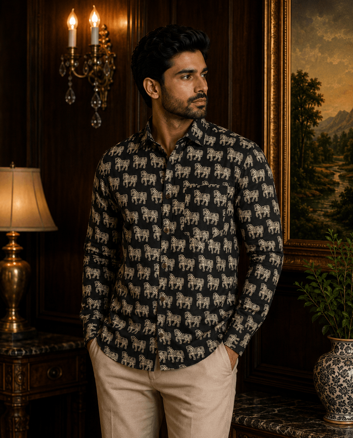 Ashwa Printed Cotton Men's Shirt