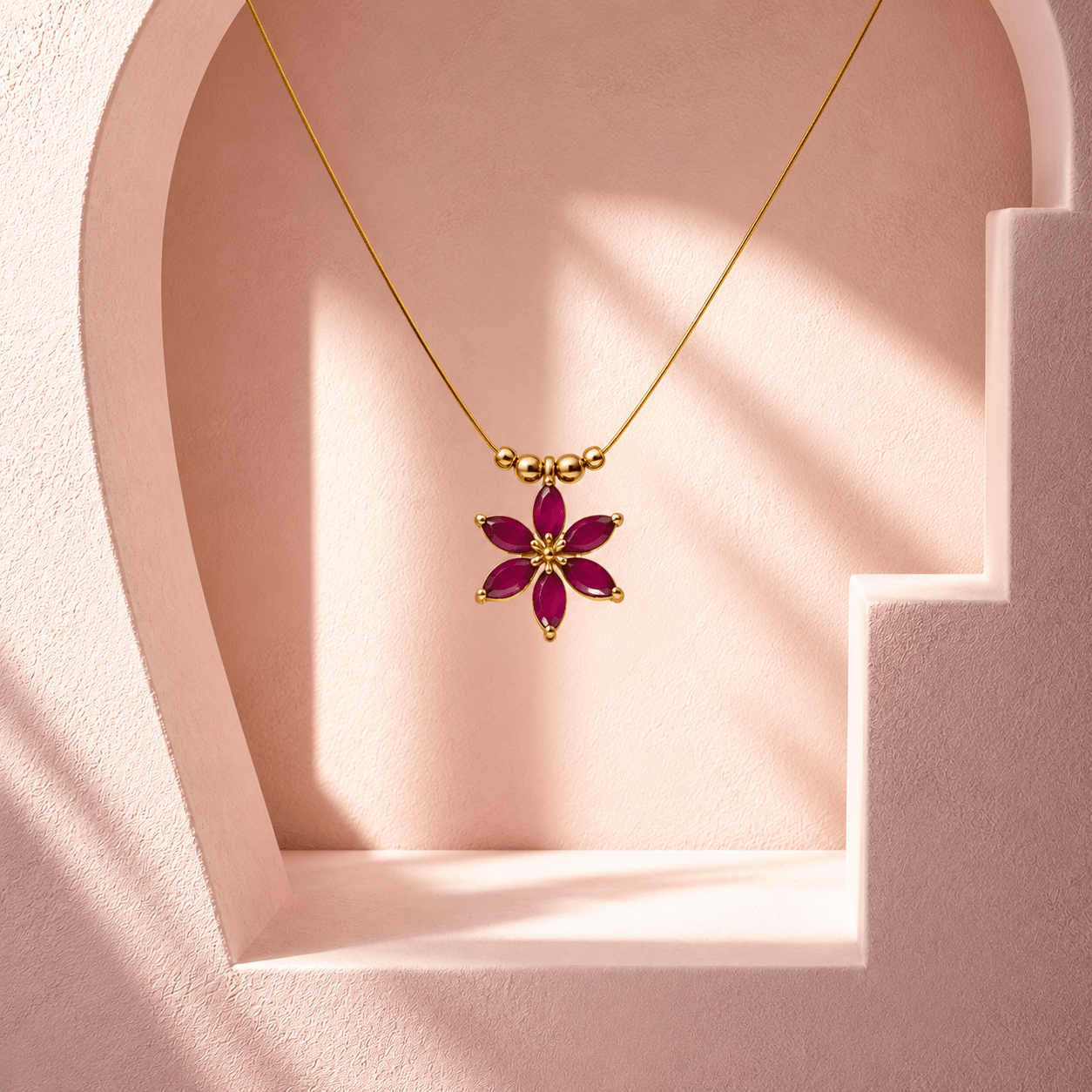 Daisy Six Petal Invisible Necklace
