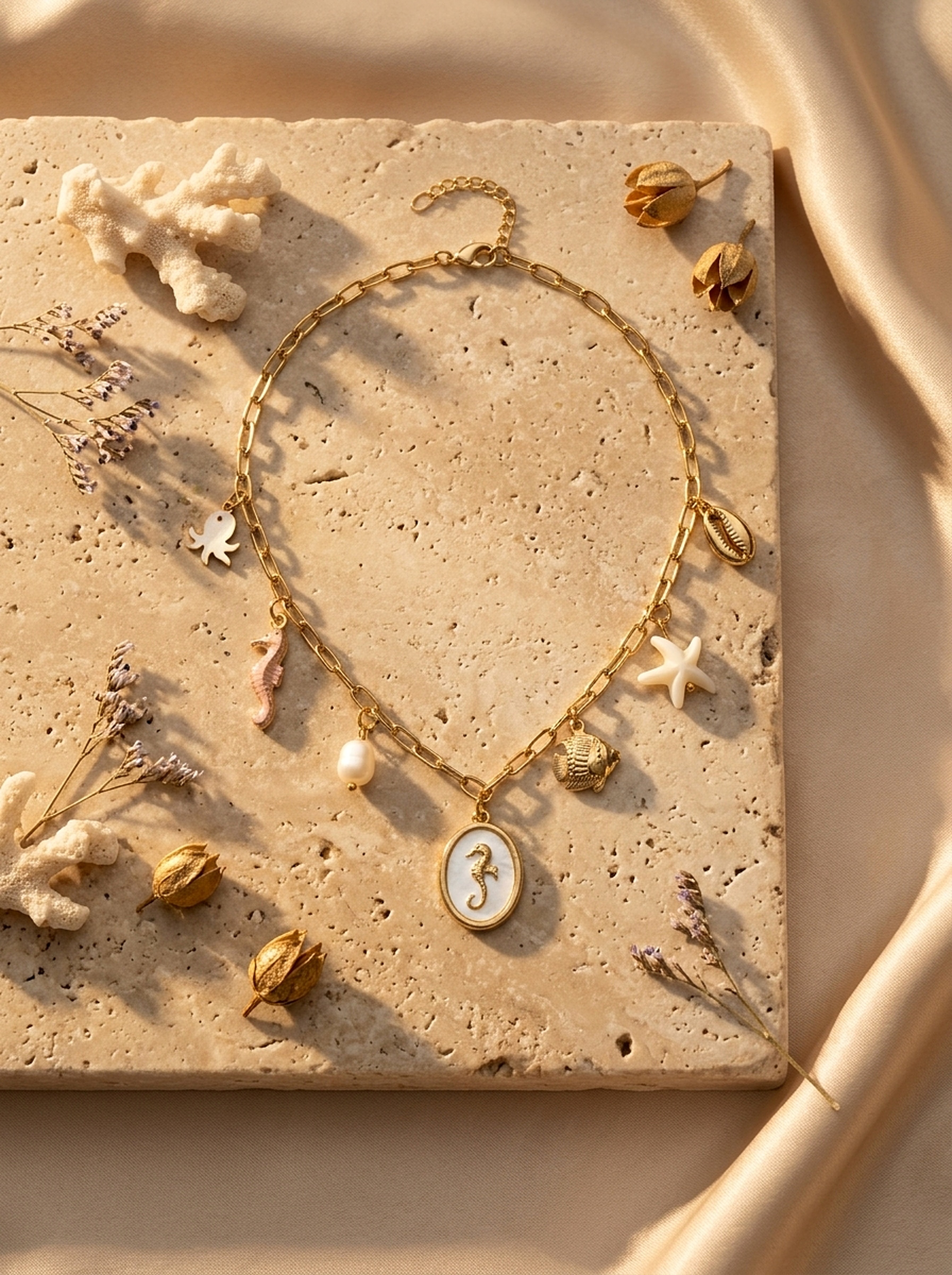 Seahorse Lagoon Charm Necklace